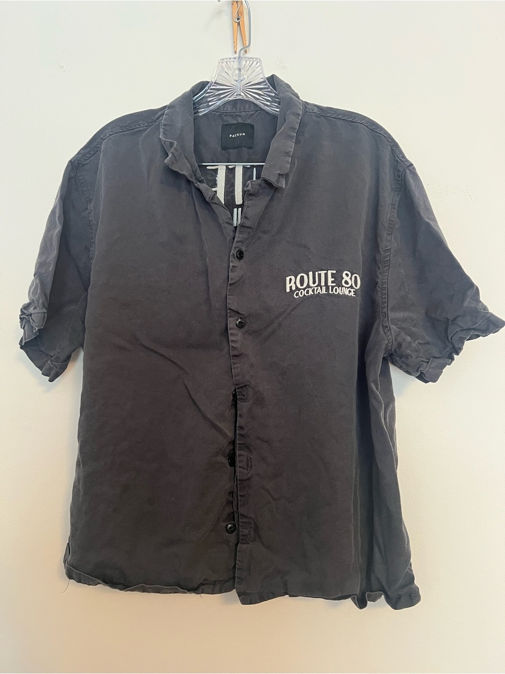 PacSun Black Short-Sleeve Button Down Shirt